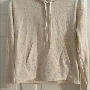 J. Crew Cream Hoodie with Multicolor Speckles
